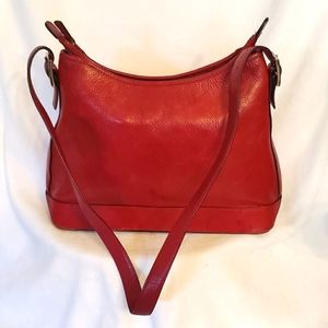 El Portal Handbag  Red Leather Shoulder  Bag